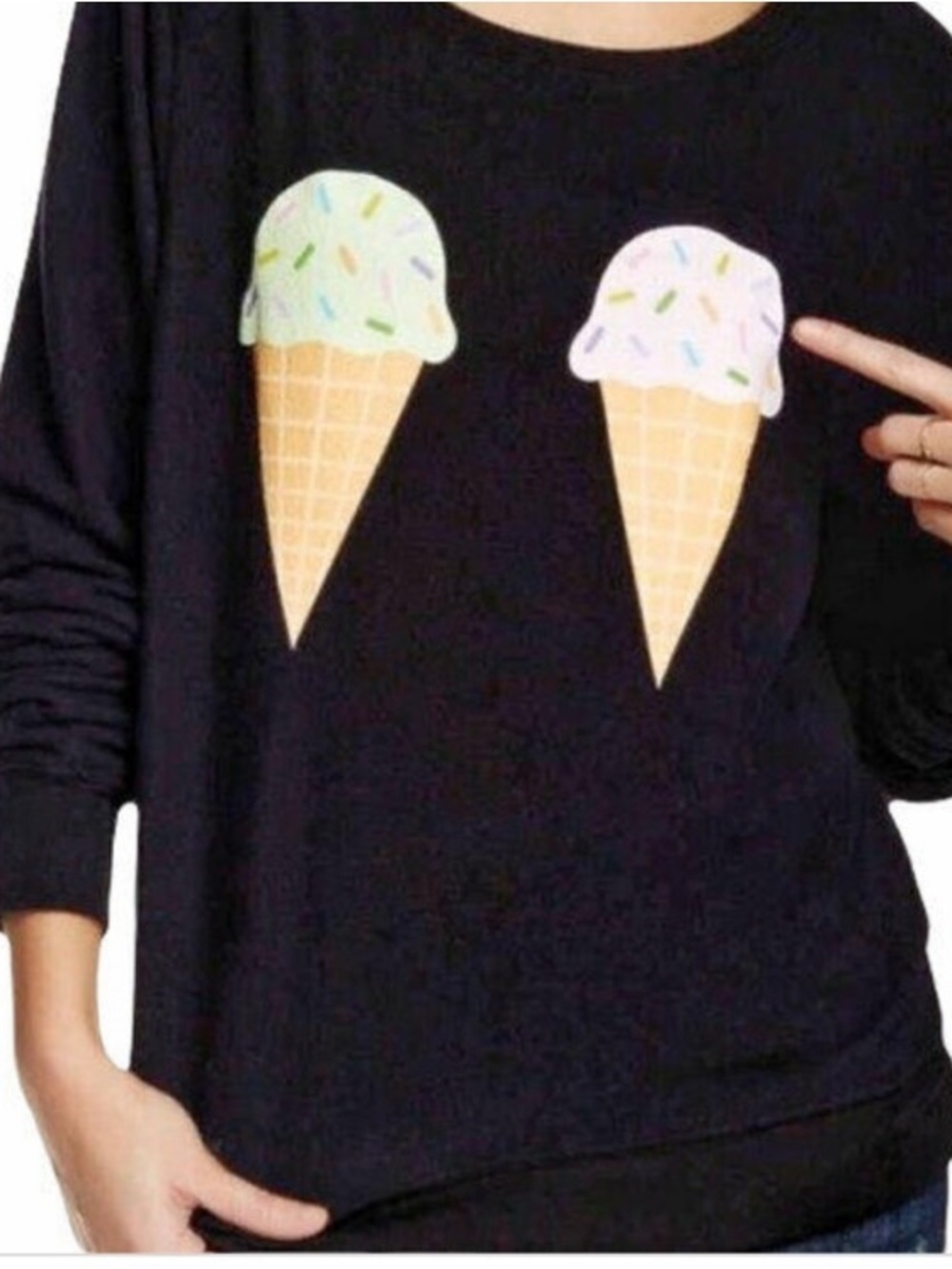 💕Wildfox black icecream cone soft pullover sweatshirt- small